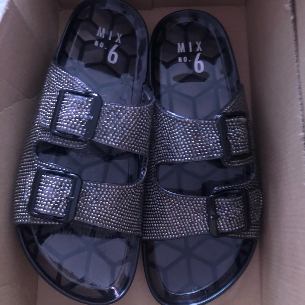 Mix No. 6 Jelly Shoes New Size 8, Color Smoke, Bling, Sparkle, Sparkly, Sandals